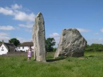 Earlier in the day, a 'visitor' who talked to us, and was willing to 'pose' with the Cove stones - newly liberated from their fence.