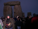 and people wait in the cold daybreak